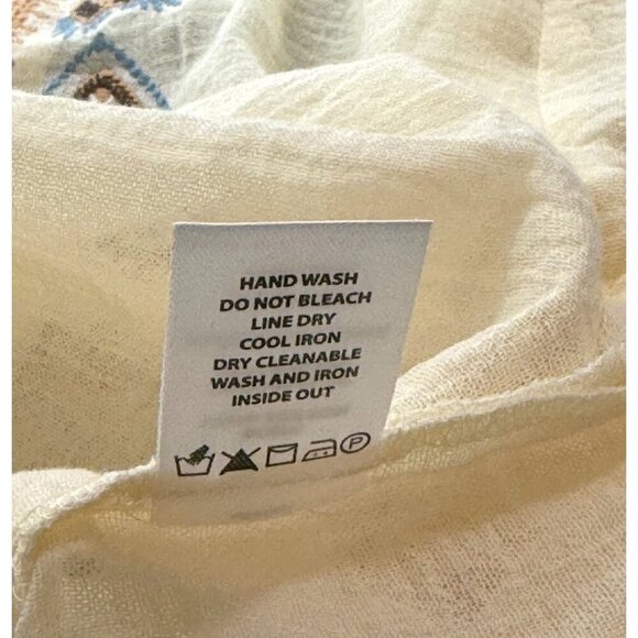 Spartina 449 Analyn Embroidered Tunic Blouse 100% Cotton Gauze Sheer Boho Size L - Picture 10 of 11